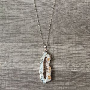 Agate Geode Slice Necklace